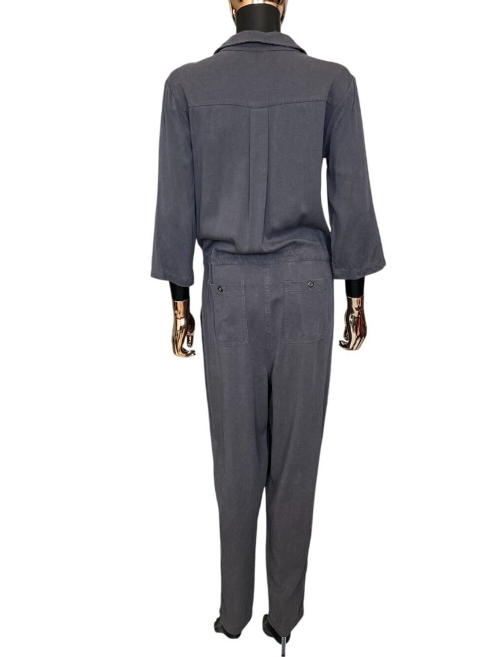 Sundance All Roads Graphite Gray Utility Jumpsuit Lyocell Blend M NWOT - Picture 3 of 9